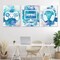 Stupell Industries Blue Gamer Splatters 3pc Canvas Set, design by Marcus Prime